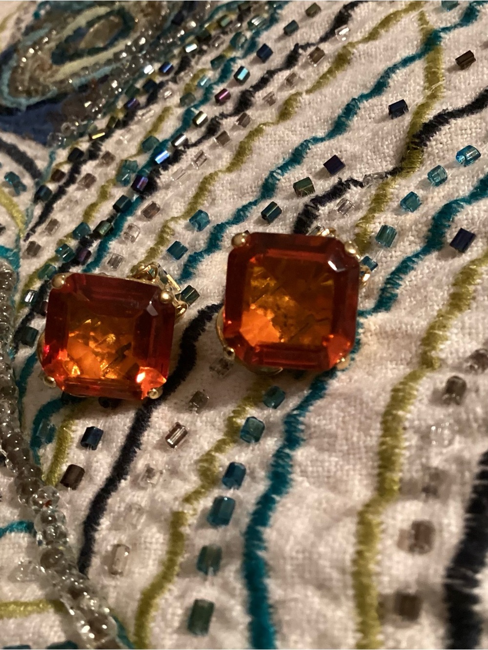 Vintage Lee Sands Amber Color Earrings
